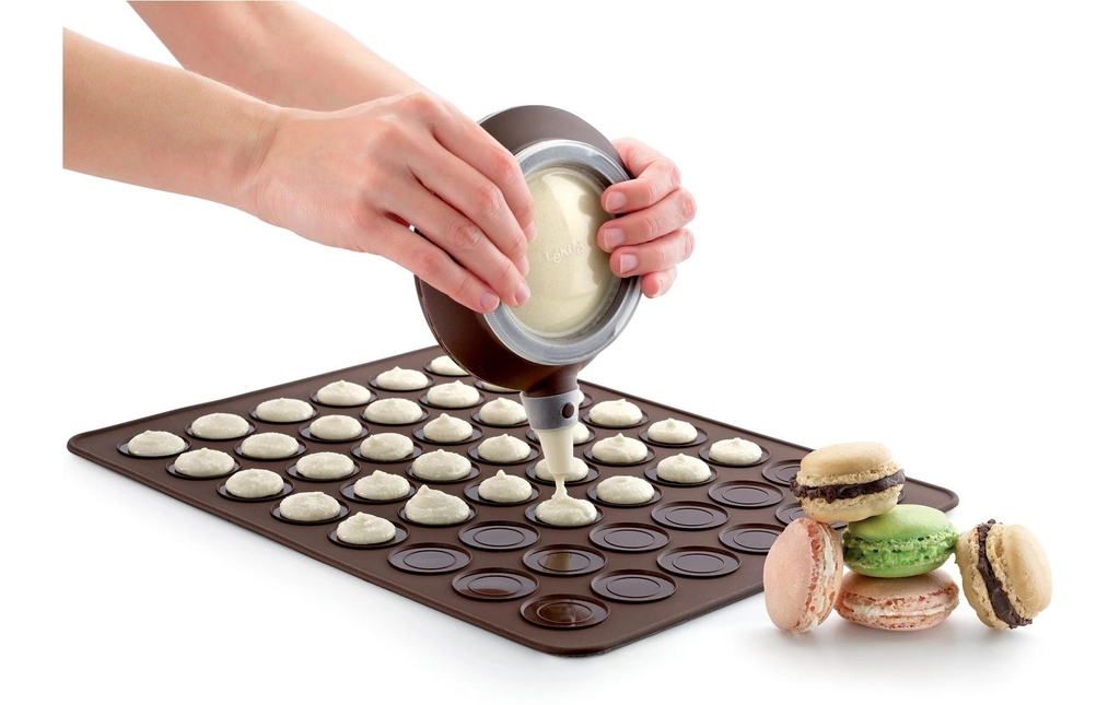 Lékué Set di teglie da forno Macaron, silicone, marron