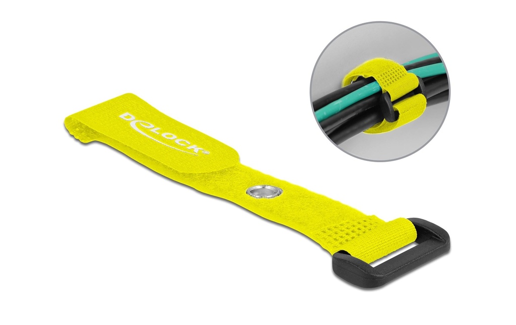 Delock Serre-câble auto-agrippant Jaune 150 mm x 20 mm 5 pièces