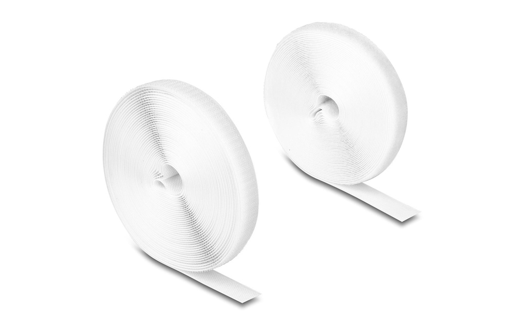 Delock Bande auto-agrippante Rouleau de bande scratch L 10 m x l 20 mm Blanc