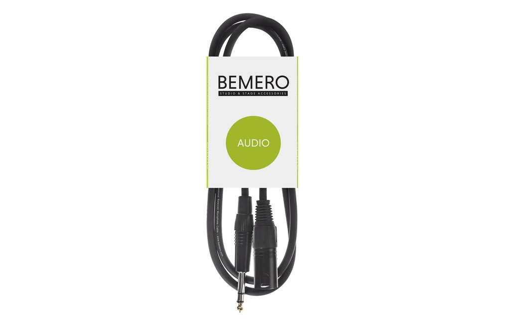 Bemero Câble XLR XLRm jack 6.3 symétrique 0.75 m, Noir