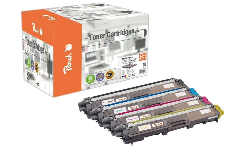 Peach Kits de toner Brother TN-245 BK, C, M, Y