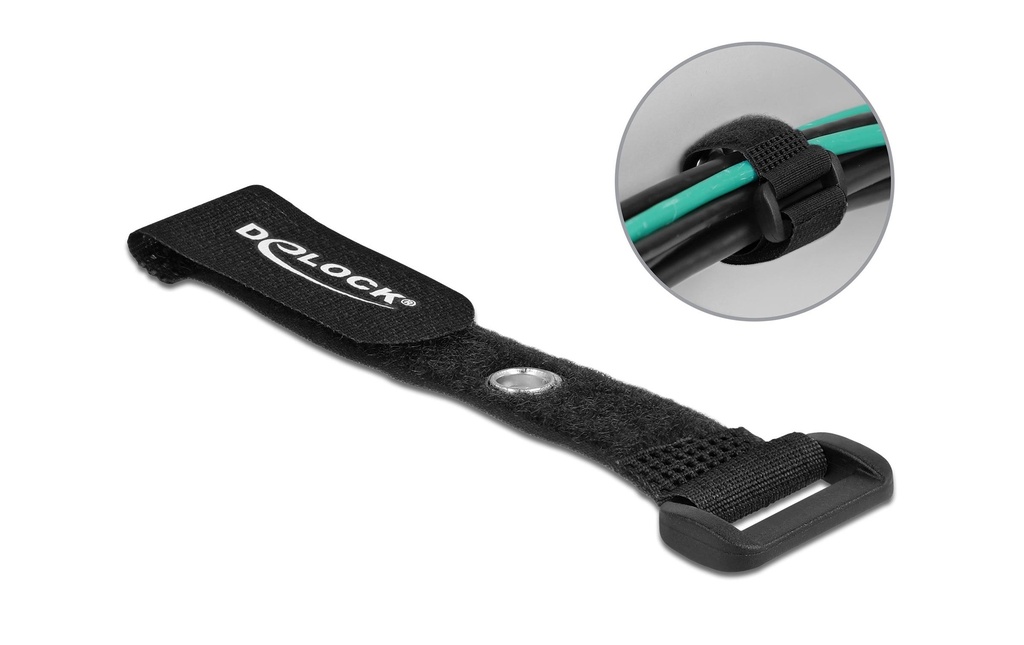 Delock Serre-câble auto-agrippant Noir 150 mm x 20 mm 5 pièces