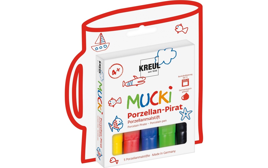 Kreul Peinture porcelaine Mucki 5 pièces