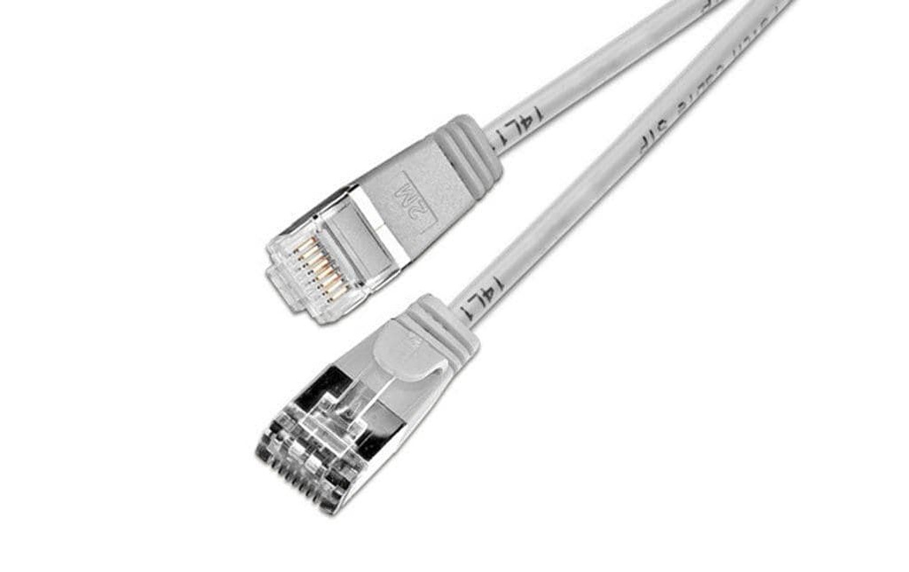 SLIM Câble de raccordement KAT6 Light, rond, U/FTP, Ø 3,8 mm, gris