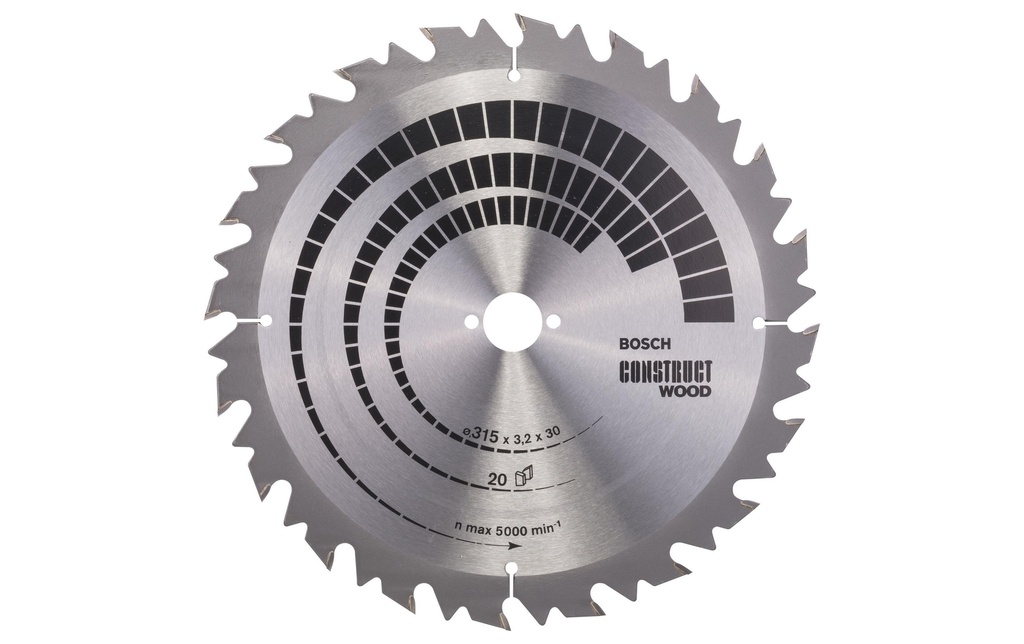 Bosch Professional Lame de scie circulaire Construct Wood, 315 x 30 x 3.2 mm, Z 20
