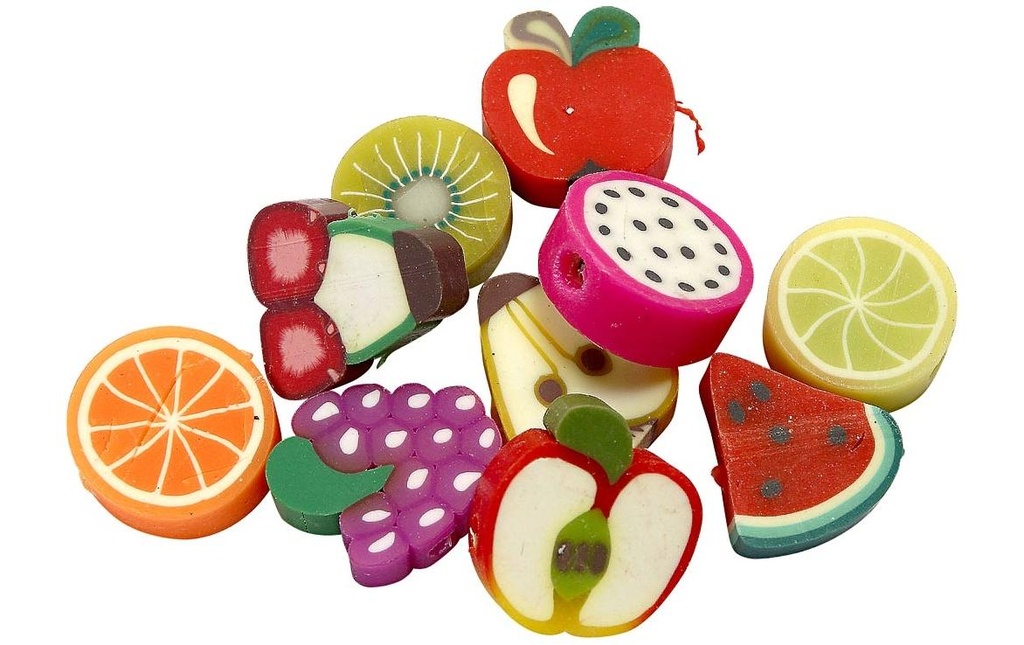 Creativ Company Perles Perles d'argile pour figurines 60 pièces, fruit