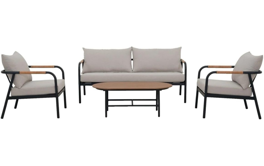 Schou Mobilier lounge Olga 4 pièces – blanc, marron