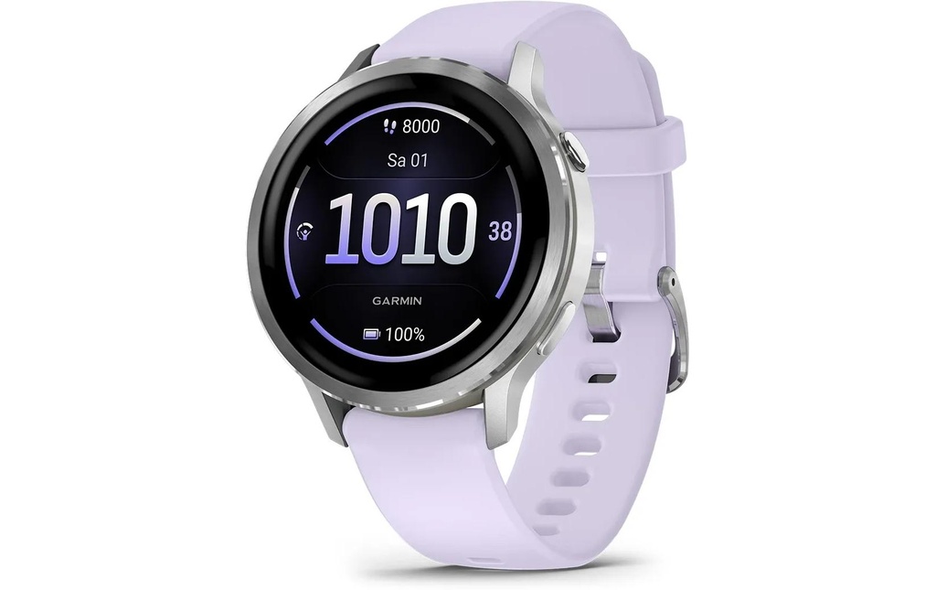 GARMIN Montre de sport GPS Venu 4 - 41 mm Gris argenté/Lavande