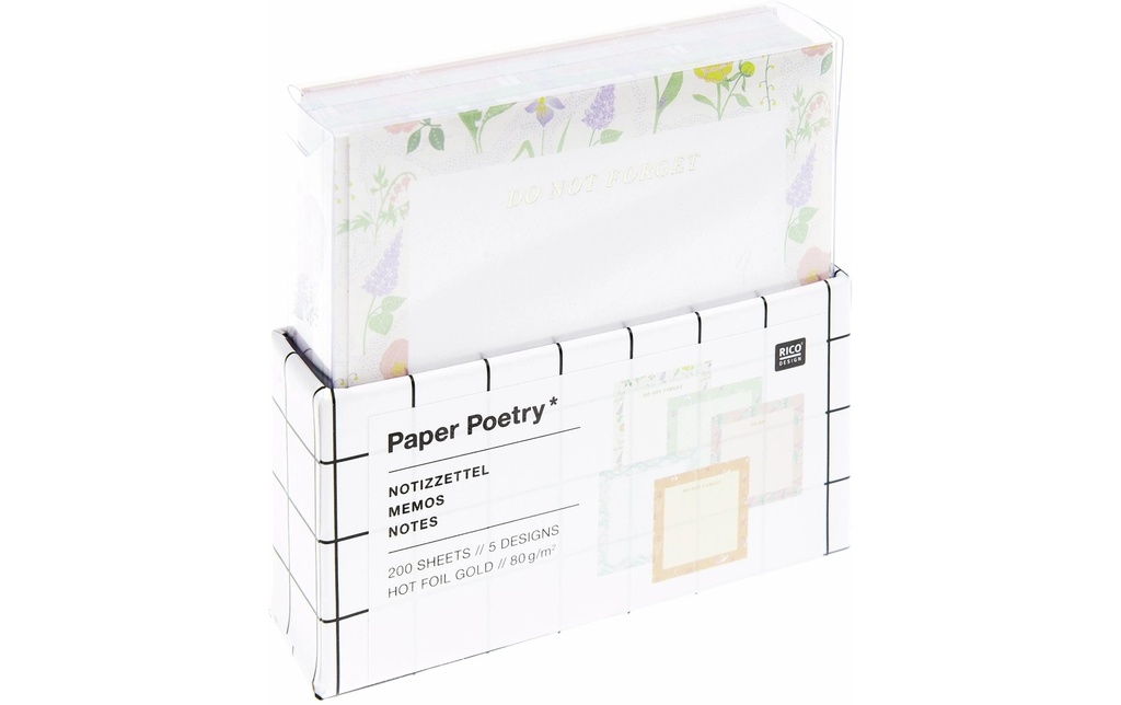 Rico Design Fiche de bloc-notes Cadres floraux 9 x 9 cm