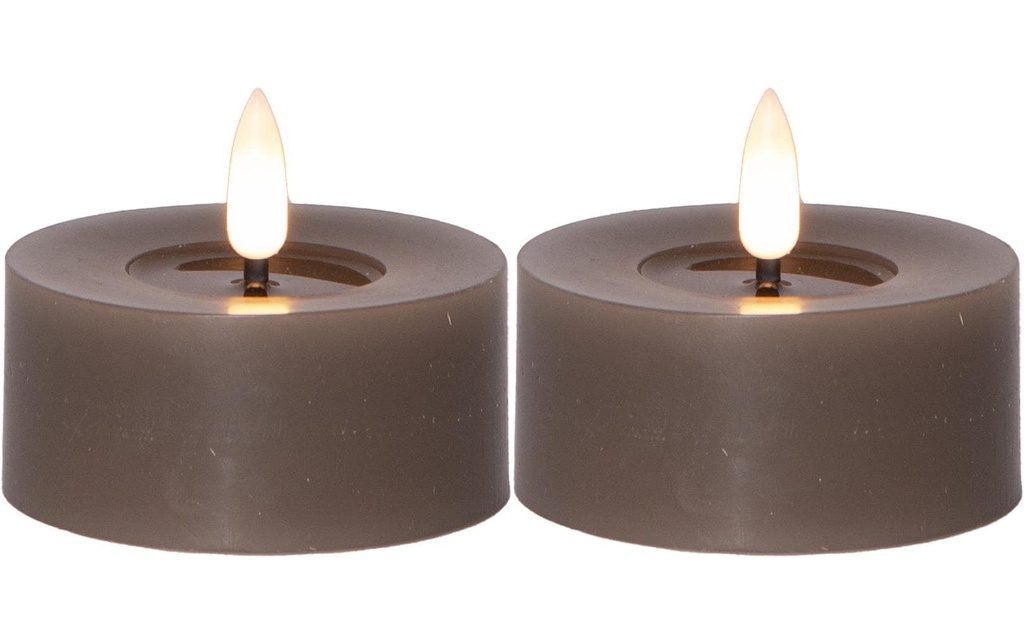 Star Trading Set de bougies à chauffe-plat LED Flamme Flow 2 Pack, Marron