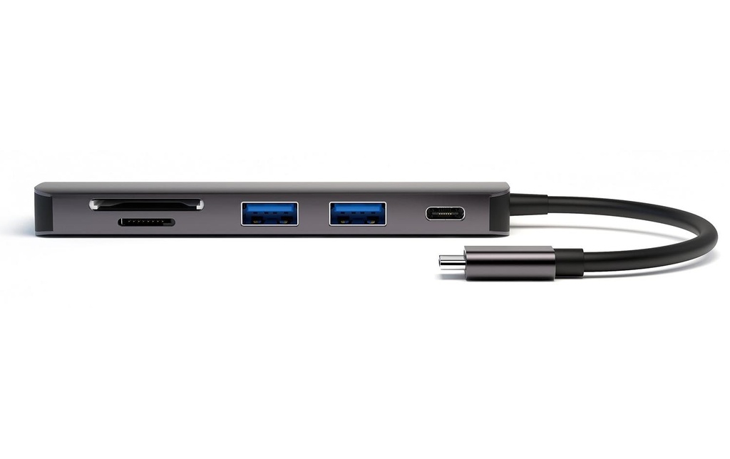 4smarts Station d'accueil 6in1 Hub USB-C – HDMI/USB-A/SD/PD