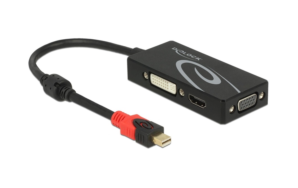 Delock Multiadaptateur 4K Mini DisplayPort - HDMI/VGA/DVI-D