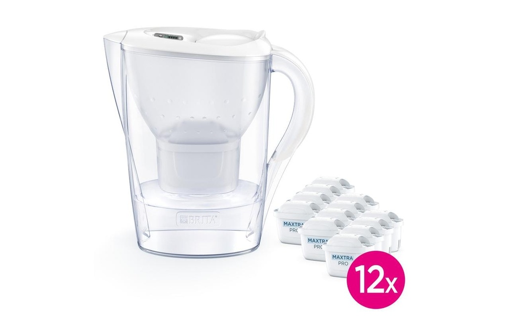 BRITA Carafe filtrante Marella blanc incl. 12x cartouche Maxtra Pro