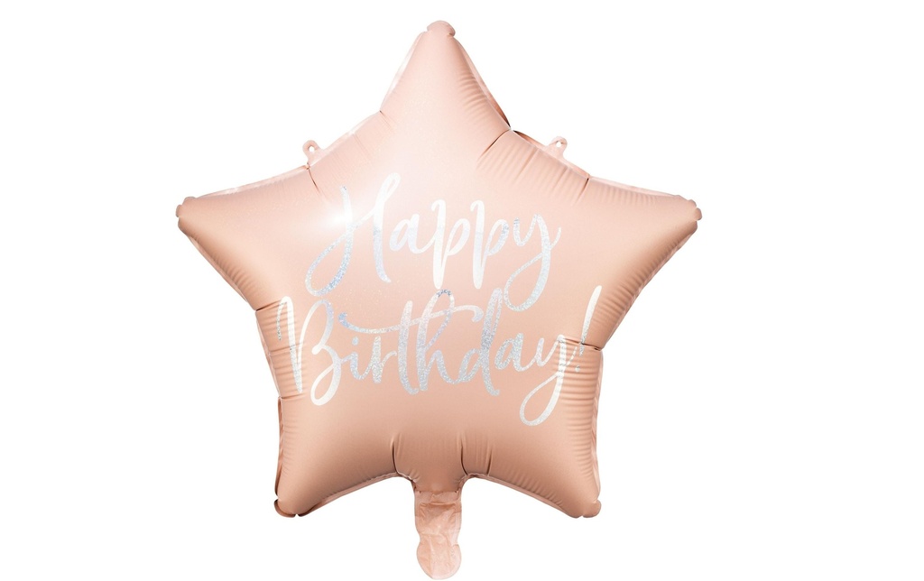 Partydeco Ballon en aluminium Happy Birthday Rose