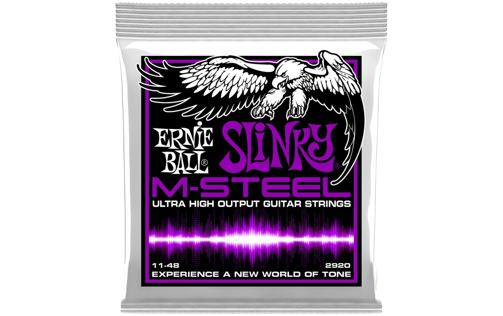 Ernie Ball Cordes de guitare 2920 Slinky M-Steel – Power 11-48
