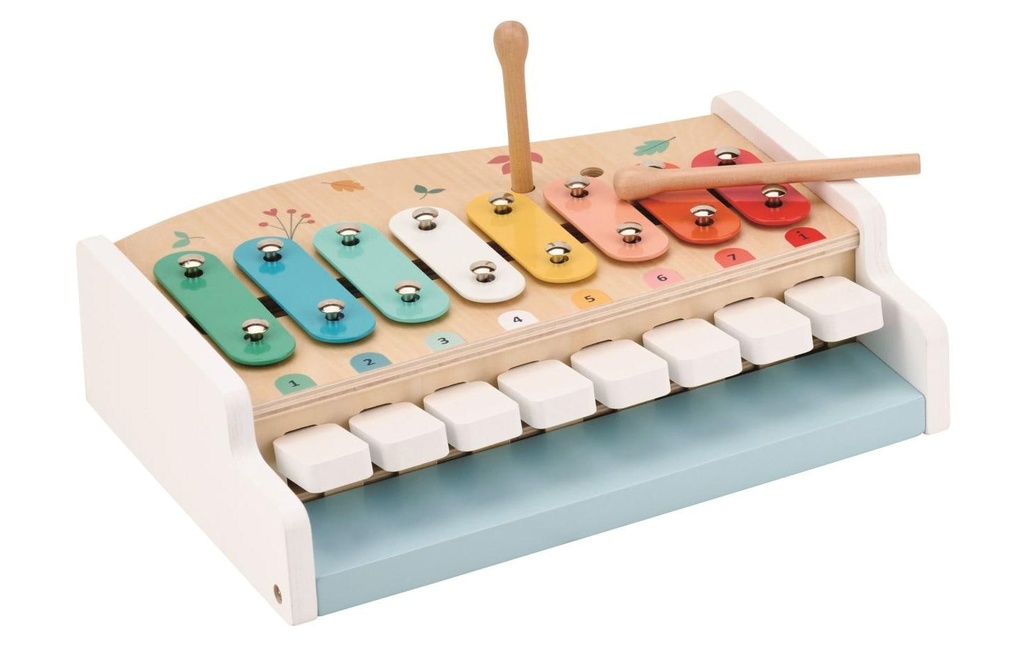 Spielba Holzspielwaren Piano et xylophone 2 en 1