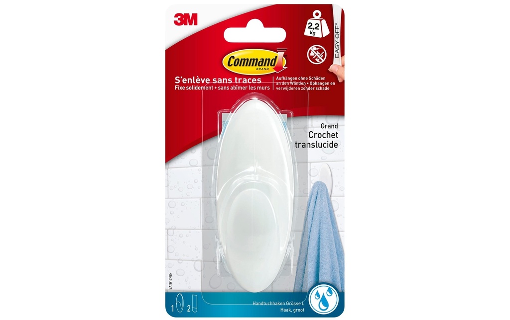 Command Crochet adhésif 2.2 kg, Blanc