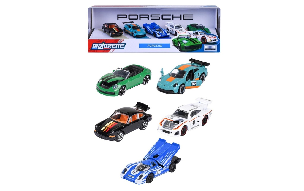 Majorette Voiture Porsche 5 pièces, 1:64