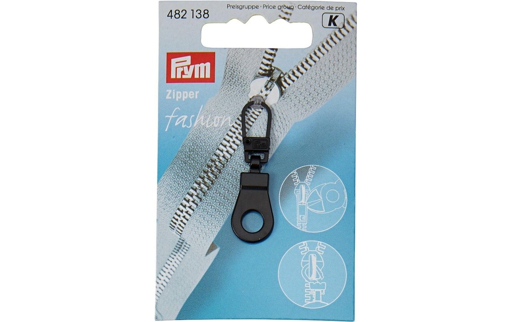 Prym Fermeture éclair Fashion Zipper, avec oeillet, noir