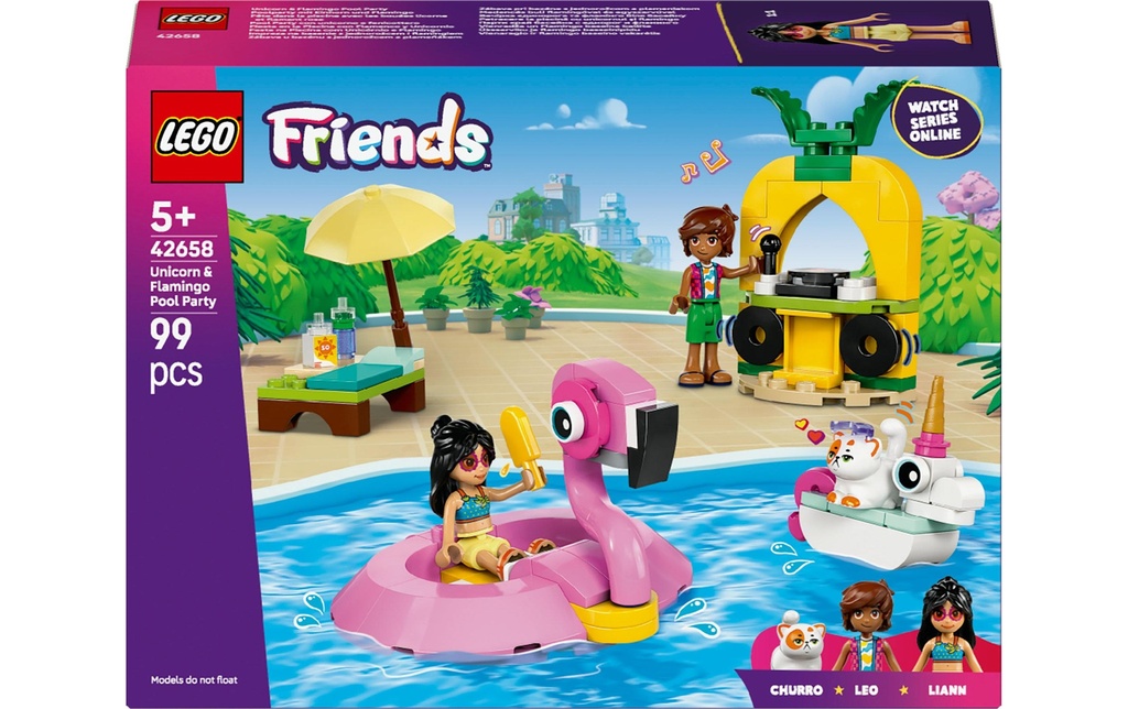 LEGO® Friends Pool party avec licorne et flamant rose 42658