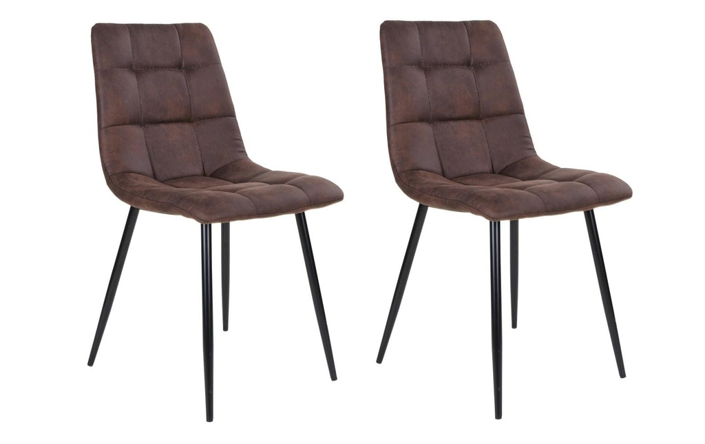 House Nordic Chaise Middelfart 2 pièces, 86 x 55 cm, Noir/Brun