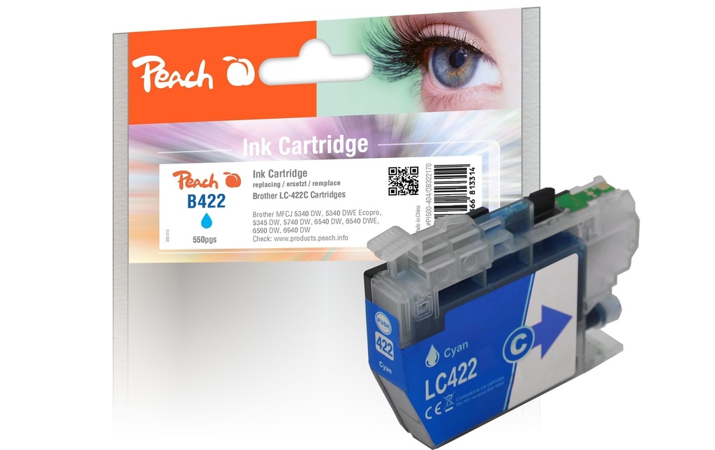 Peach Encre Brother LC-422C Cyan