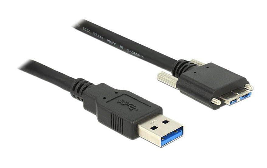 Delock Câble USB 3.0 à visser USB-A - Micro-USB B 1 m