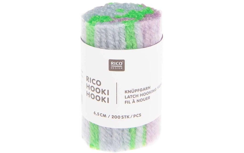 Rico Design Rico Hooki Hooki fil à nouer, marbré Bleu clair
