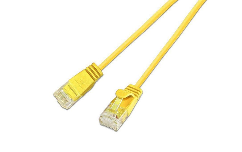 SLIM Câble de raccordement KAT6 Light, rond, U/UTP, Ø 2,8 mm, jaune