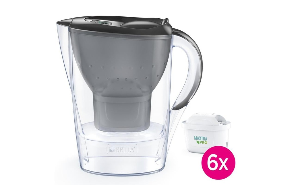 BRITA Carafe filtrante Marella gris incl. 6x cartouche Maxtra Pro