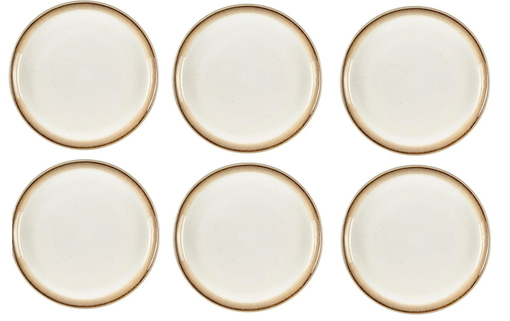 Bitz Assiettes pour le petit-déjeuner et à dessert 6 Pièce/s, Crème/Gris