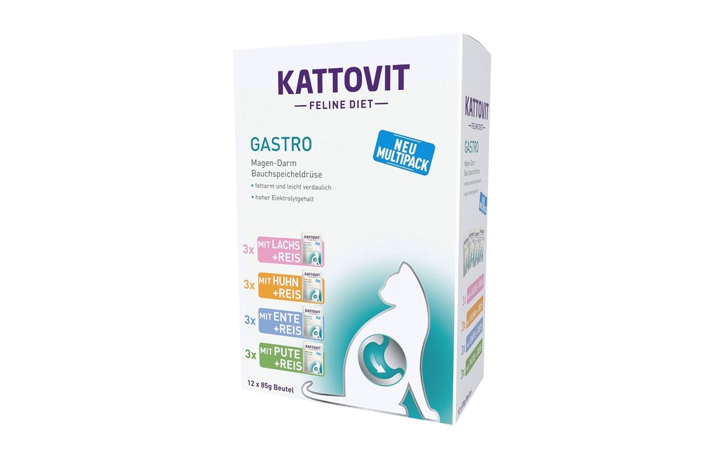 Kattovit Alimentation humide Gastro Multipack, 12 x 85 g
