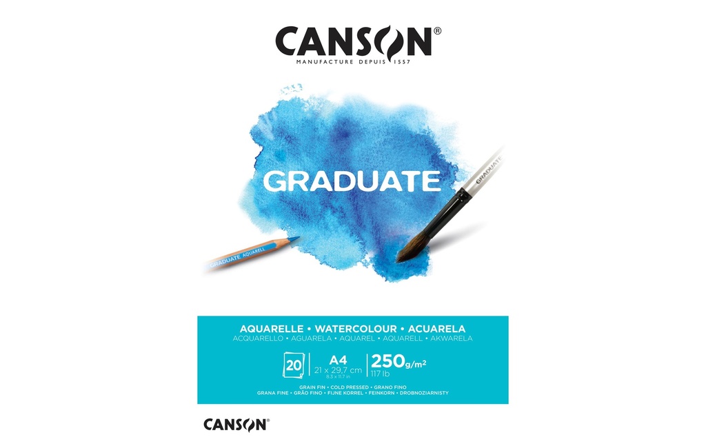 Canson Bloc aquarelle Graduate A4, 20 feuilles