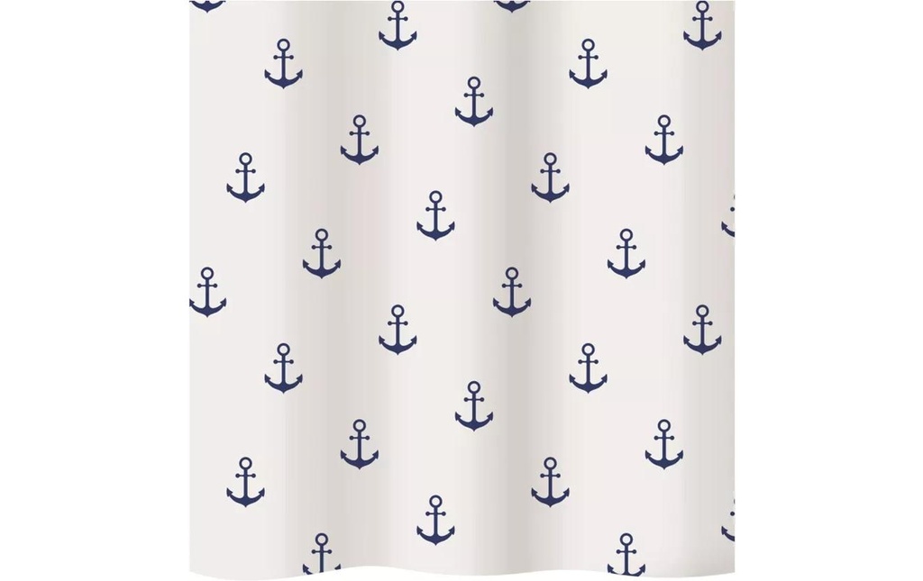 diaqua® Rideau de douche Anchor 180 x 180 cm, Bleu/Blanc