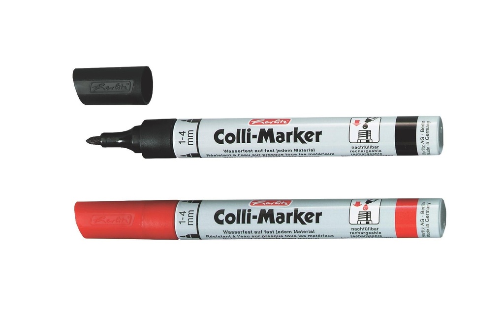 Herlitz Marqueur pour flipchart Colli 1-4 mm, 2 pièces, Noir/Rouge
