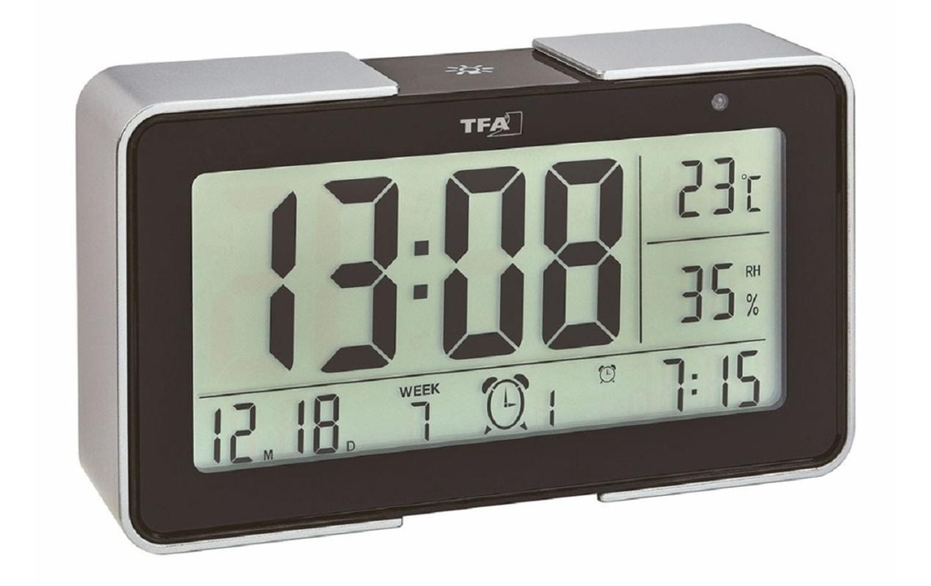 TFA Dostmann Réveil numérique Melody Noir/Argent