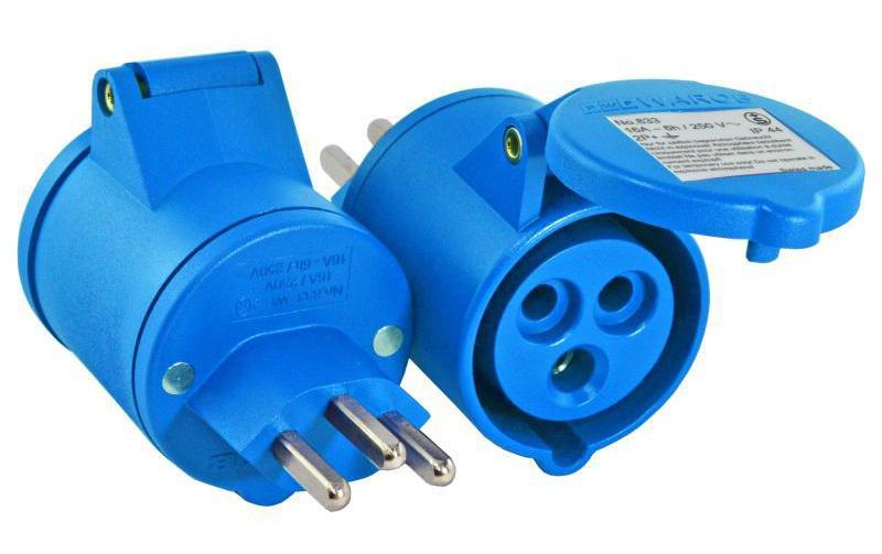Elektromaterial Fiche adaptateur T23 sur CEE16/3
