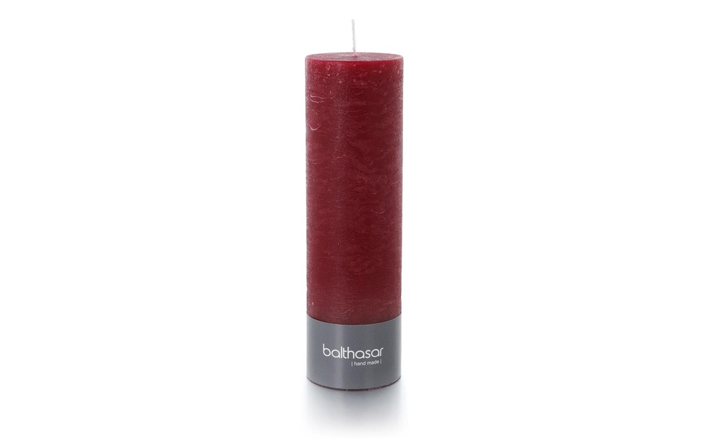 balthasar Bougie cylindrique Rustico 20 cm x 6 cm, Rouge bordeaux
