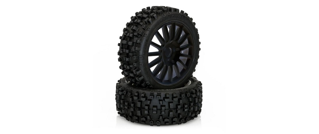 Hobbytech Roues complètes MAXI CROSS Buggy Noir, 1:8