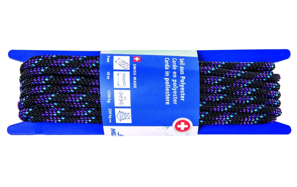 Meister Polyesterseil Ø 8 mm, 10 m, 1250 kg, Noir-Violet