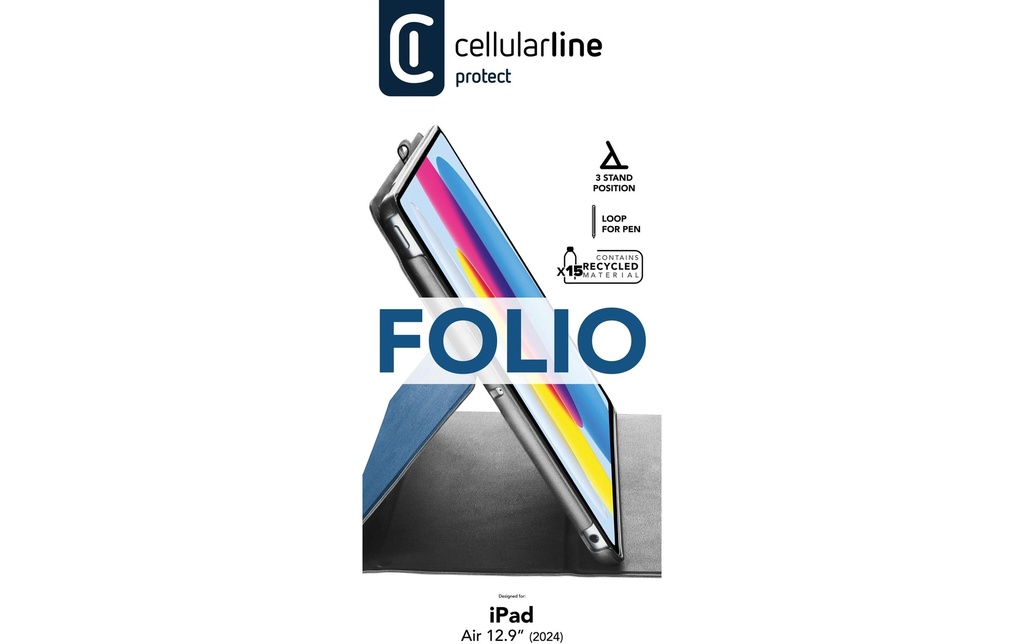 Cellular Line Tablet Book Cover Folio Case Bleu