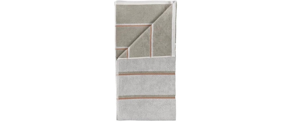Zone Denmark Serviette de douche 70 x 140 cm Soft Grey/Eucalyptus/Terracotta