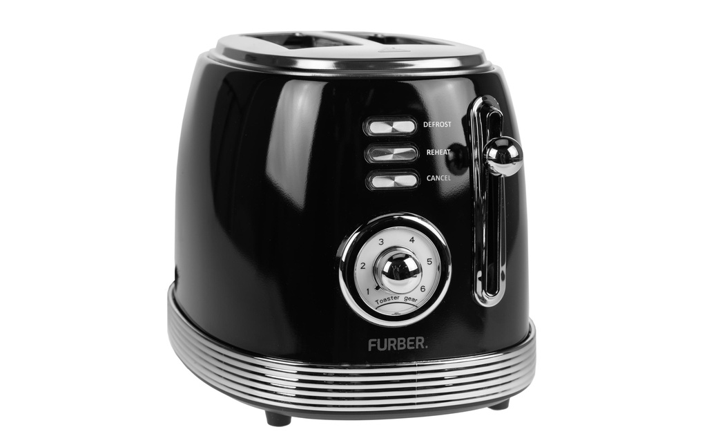 FURBER Grille-pain Brando Noir brillant