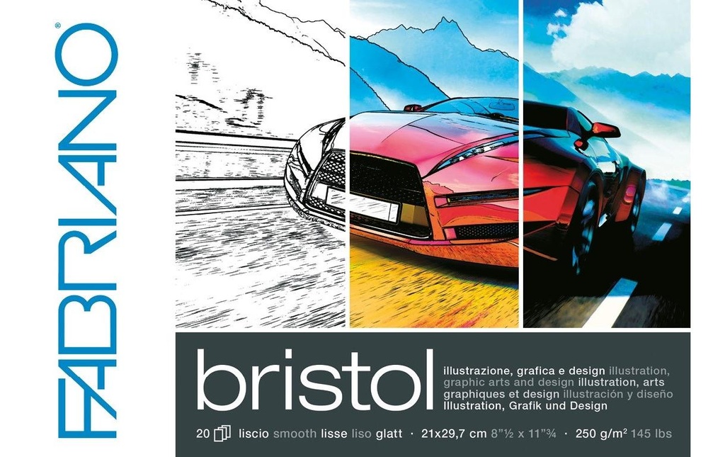 Fabriano Bloc à dessin Bristol A4, 20 feuilles