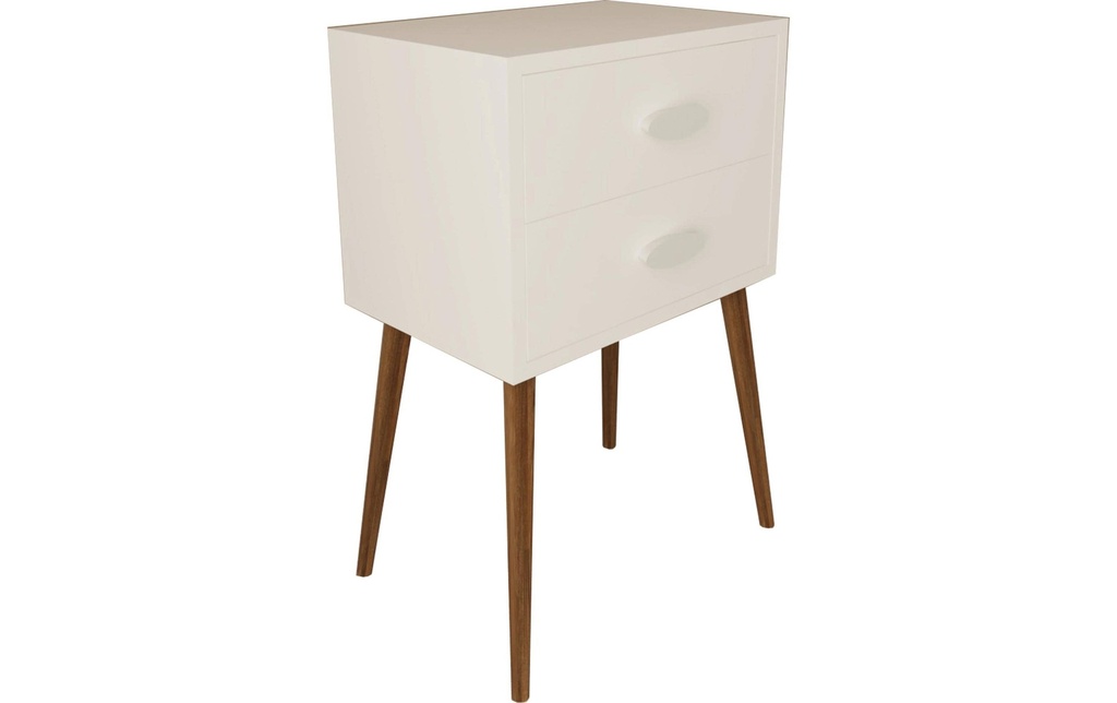 VCM Table de nuit Singol XXL 45 x 70 cm, Blanc