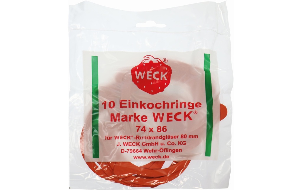 Weck Bague d’étanchéité en caoutchouc Ø 8 cm 10 Pièce/s, Rouge