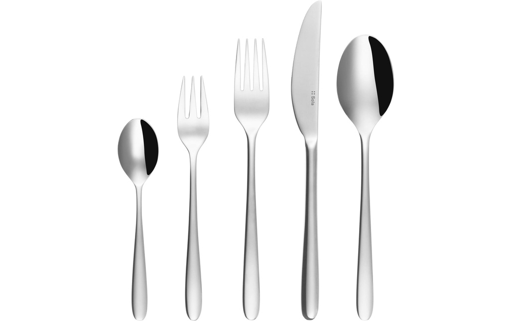 Sola Kits de couverts Basic Alpha poli 60 pièces, Argenté
