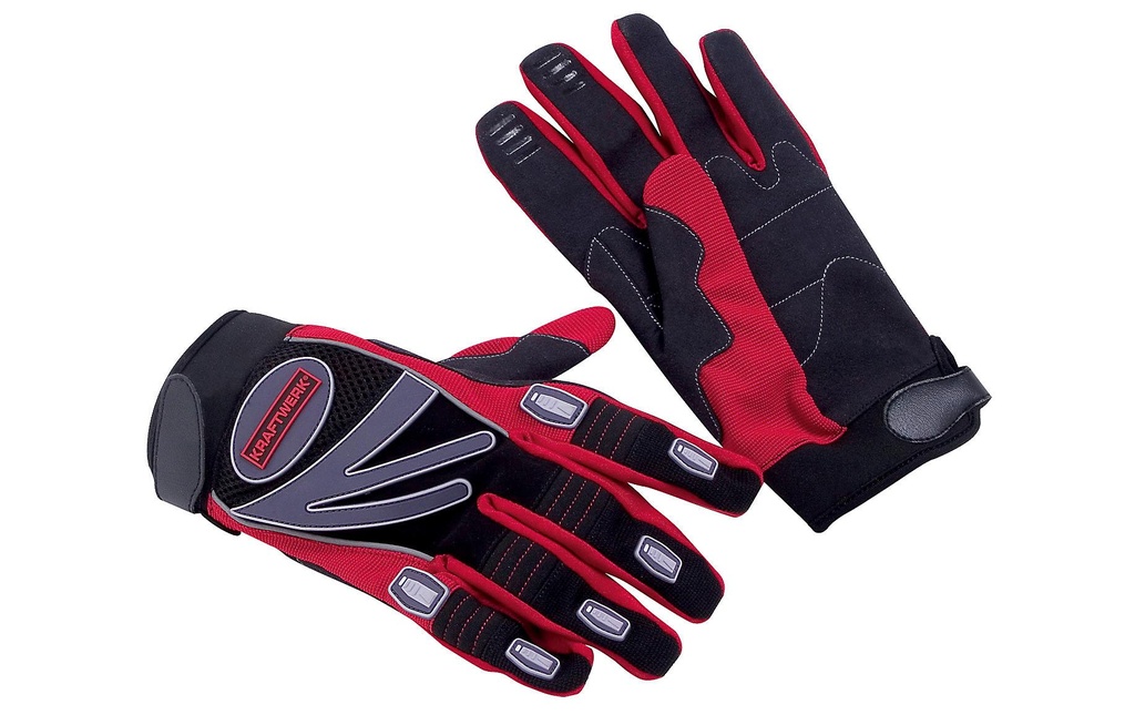 Kraftwerk Gant de protection M, Noir/Rouge/Gris, 1 Pièce/s