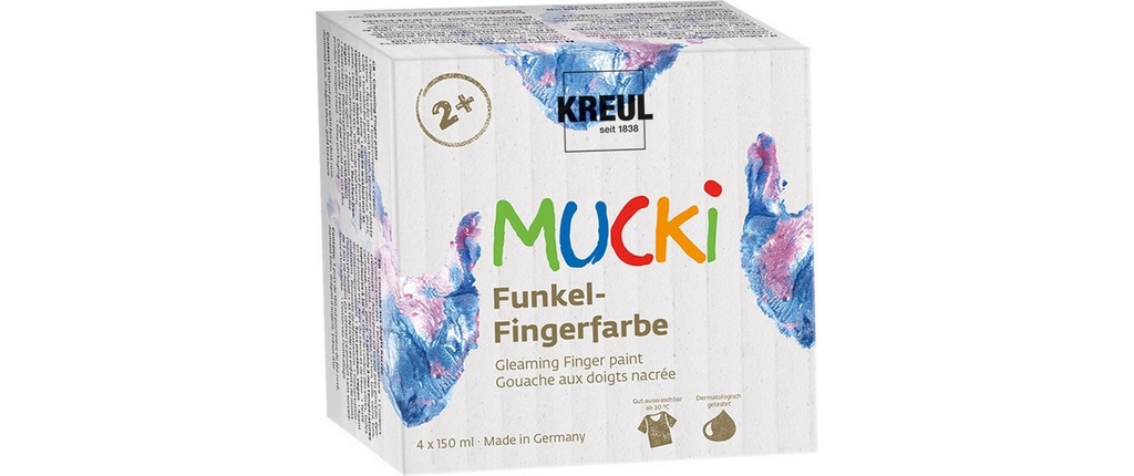 Kreul Peinture aux doigts Mucki 150 ml, 4 pièces