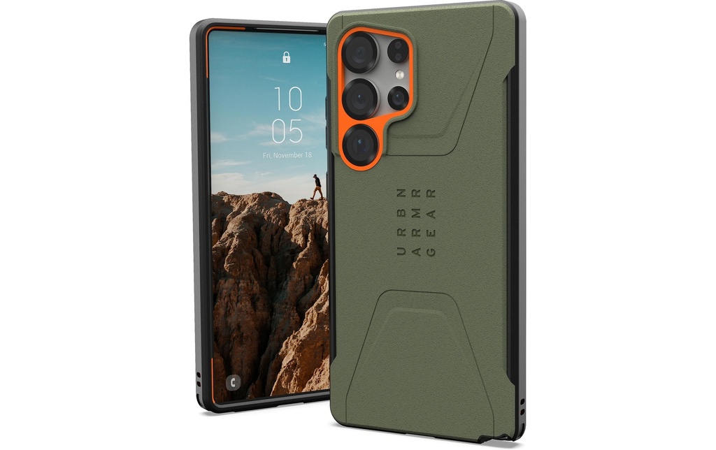 UAG Coque arrière Civilian Galaxy S25 Ultra Olive drab/orange
